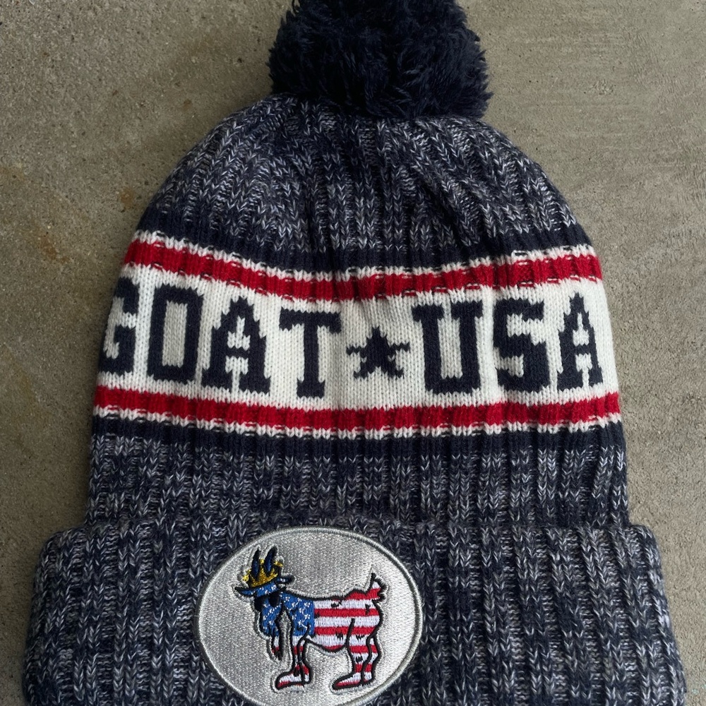 Vintage 90s GOAT USA Knit Beanie Hat Y2K